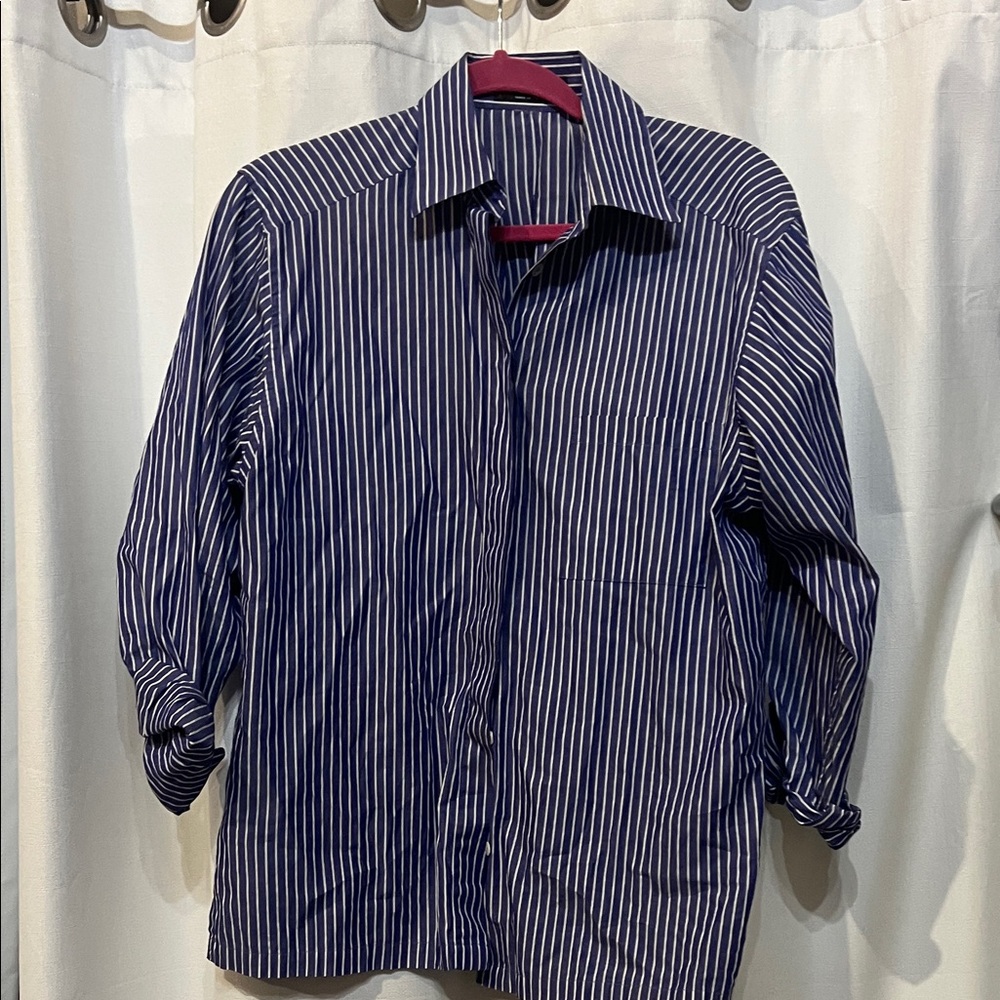 Gianni  Blue Striped Button Down Shirt